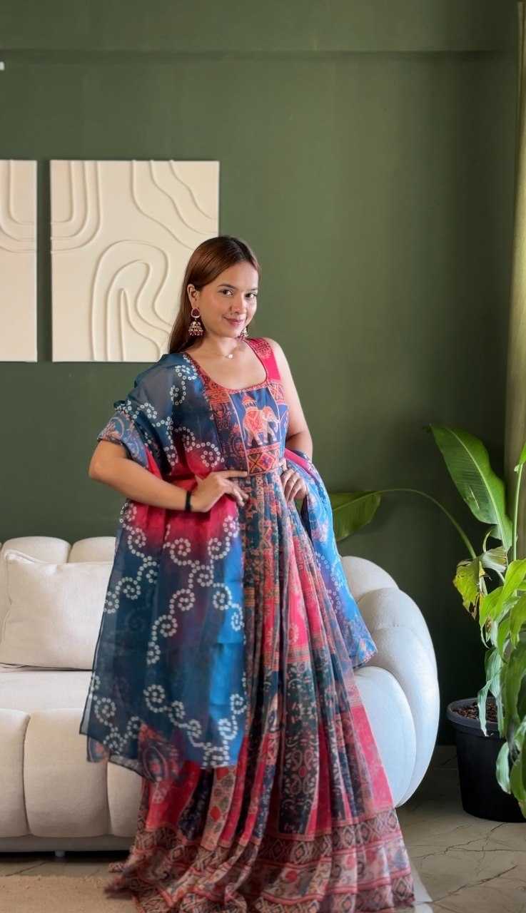Organza Printed Gown