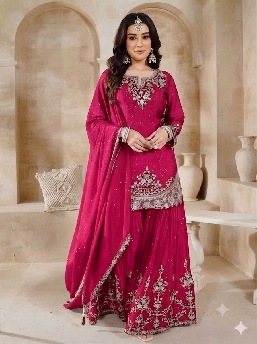 Chinon Silk Embroidery Suit