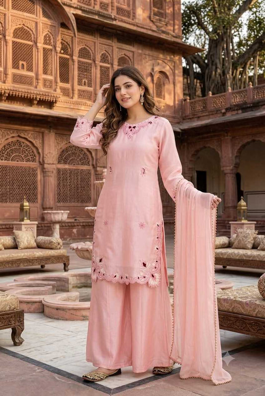 Heavy Roman Silk Embroidery Suit