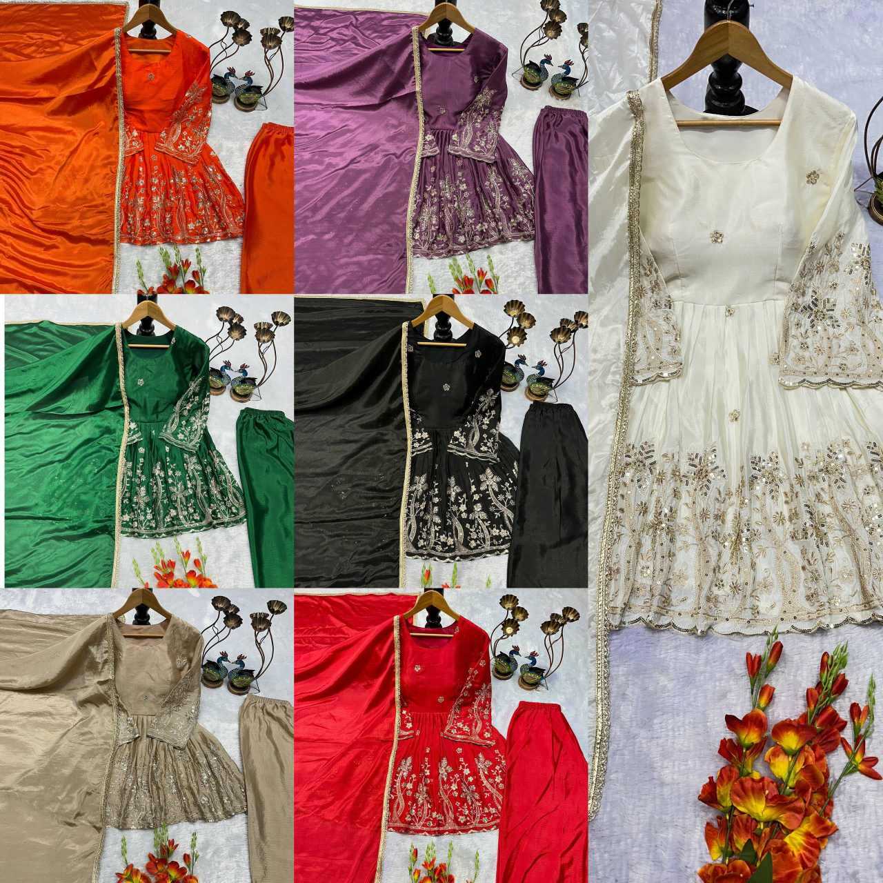 Chinon Silk Sharara Salwar Suit