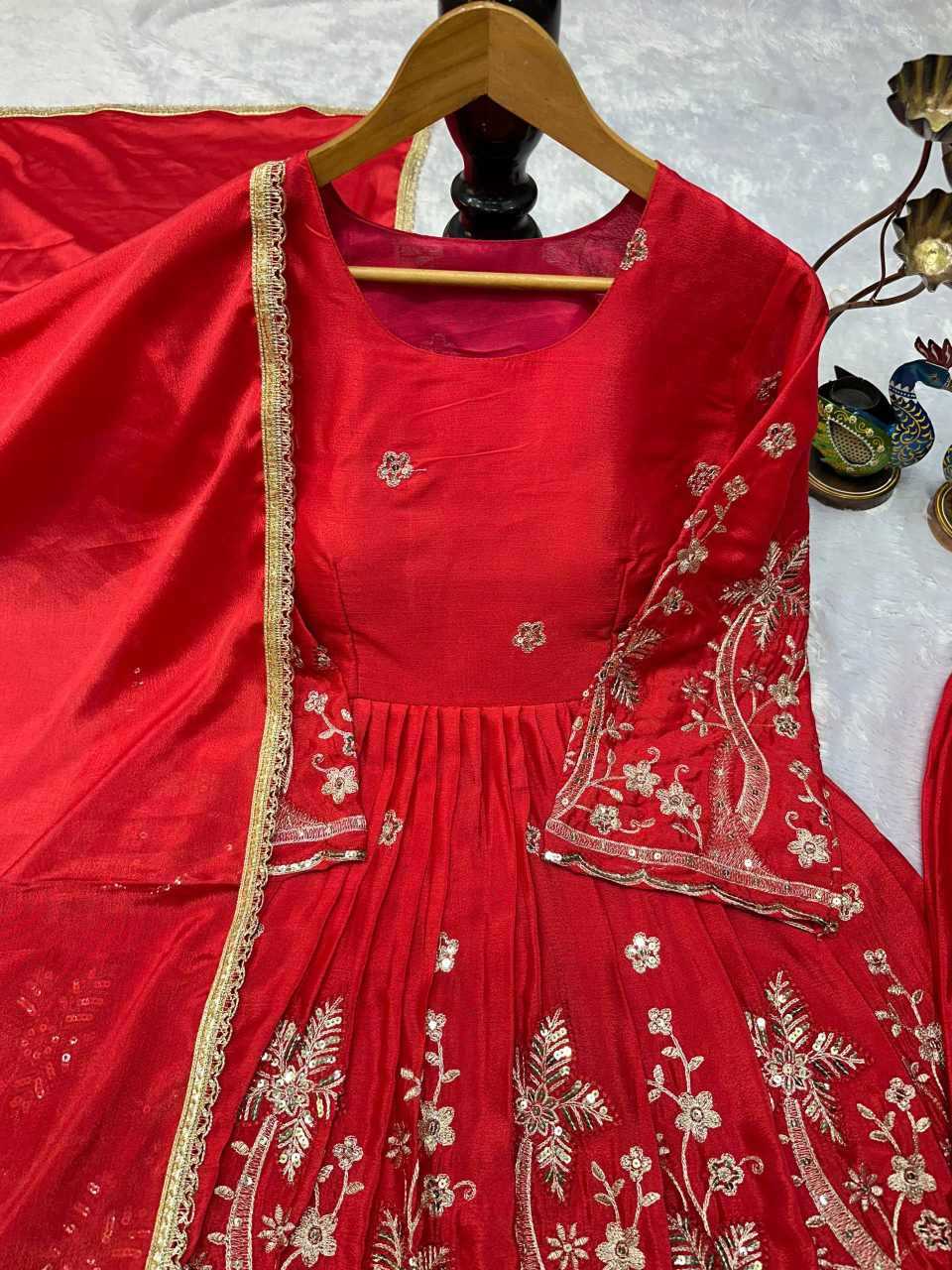 Chinon Silk Sharara Salwar Suit