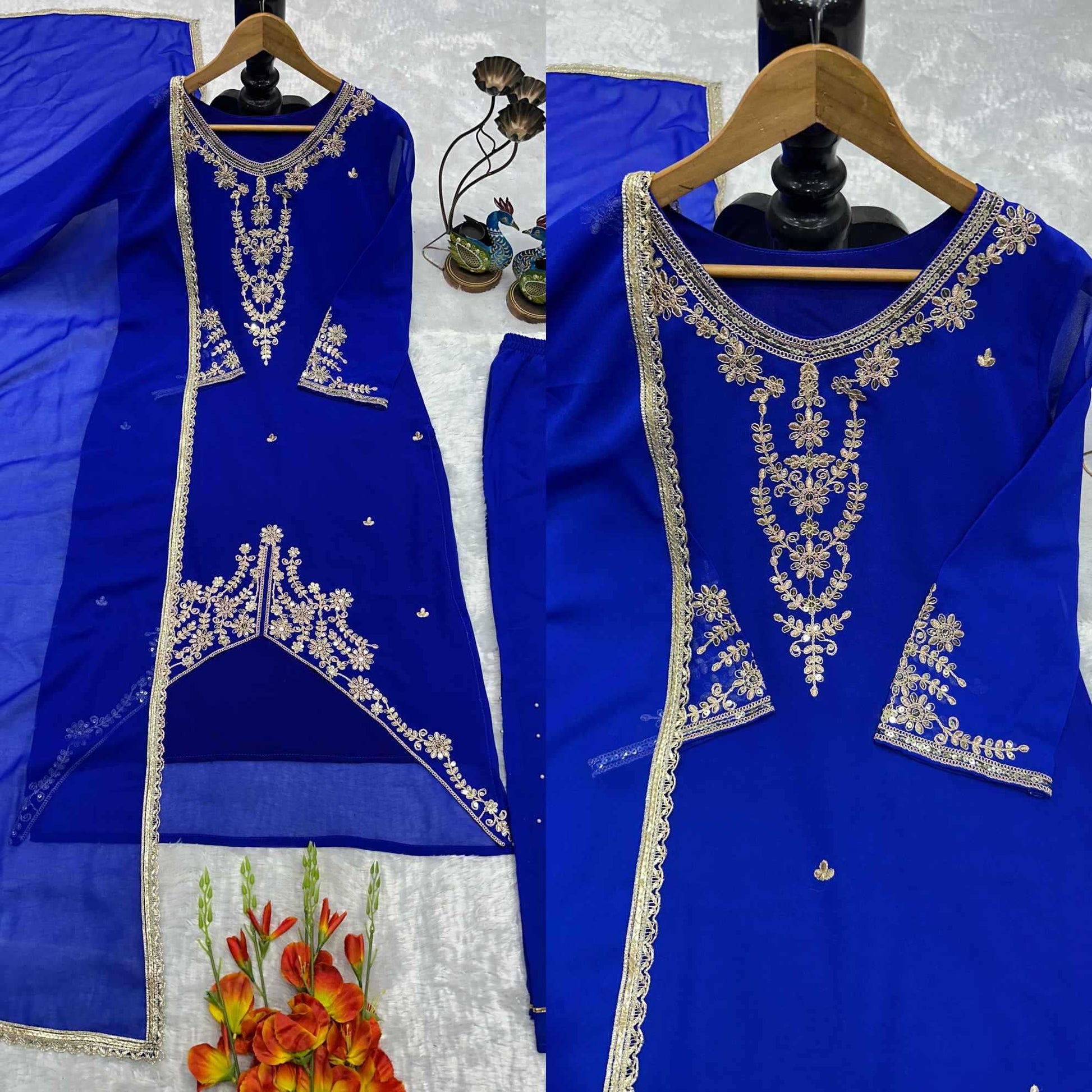 Faux Georgette Embroidery Suit