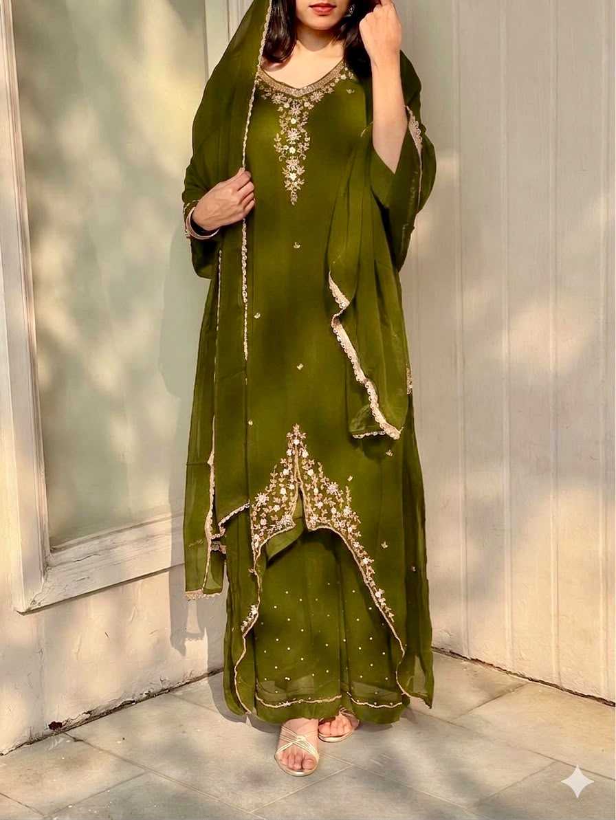 Faux Georgette Embroidery Suit