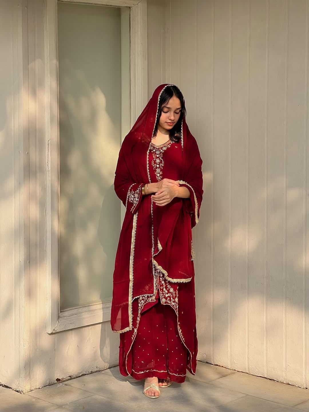 Faux Georgette Embroidery Suit