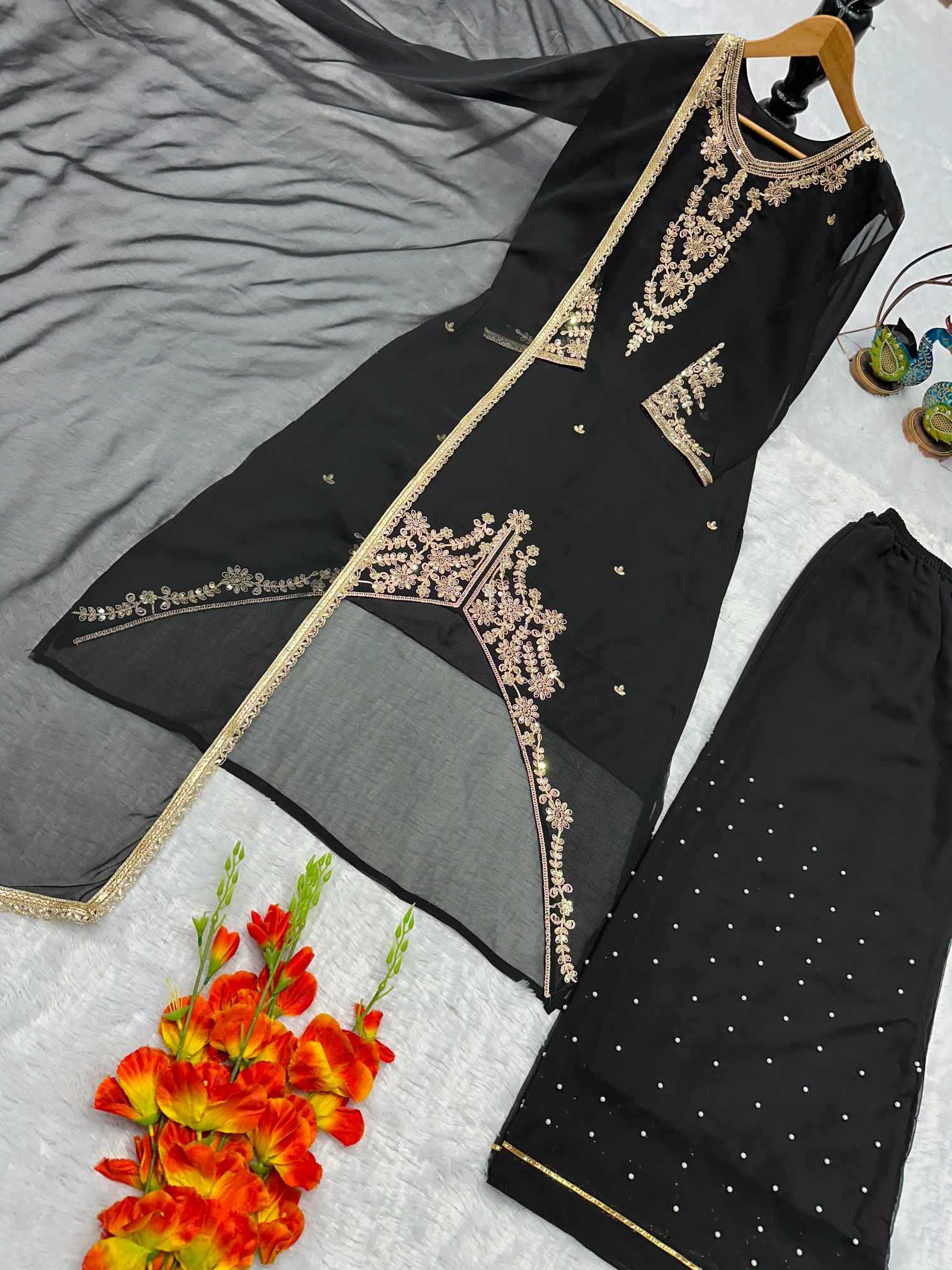 Faux Georgette Embroidery Suit