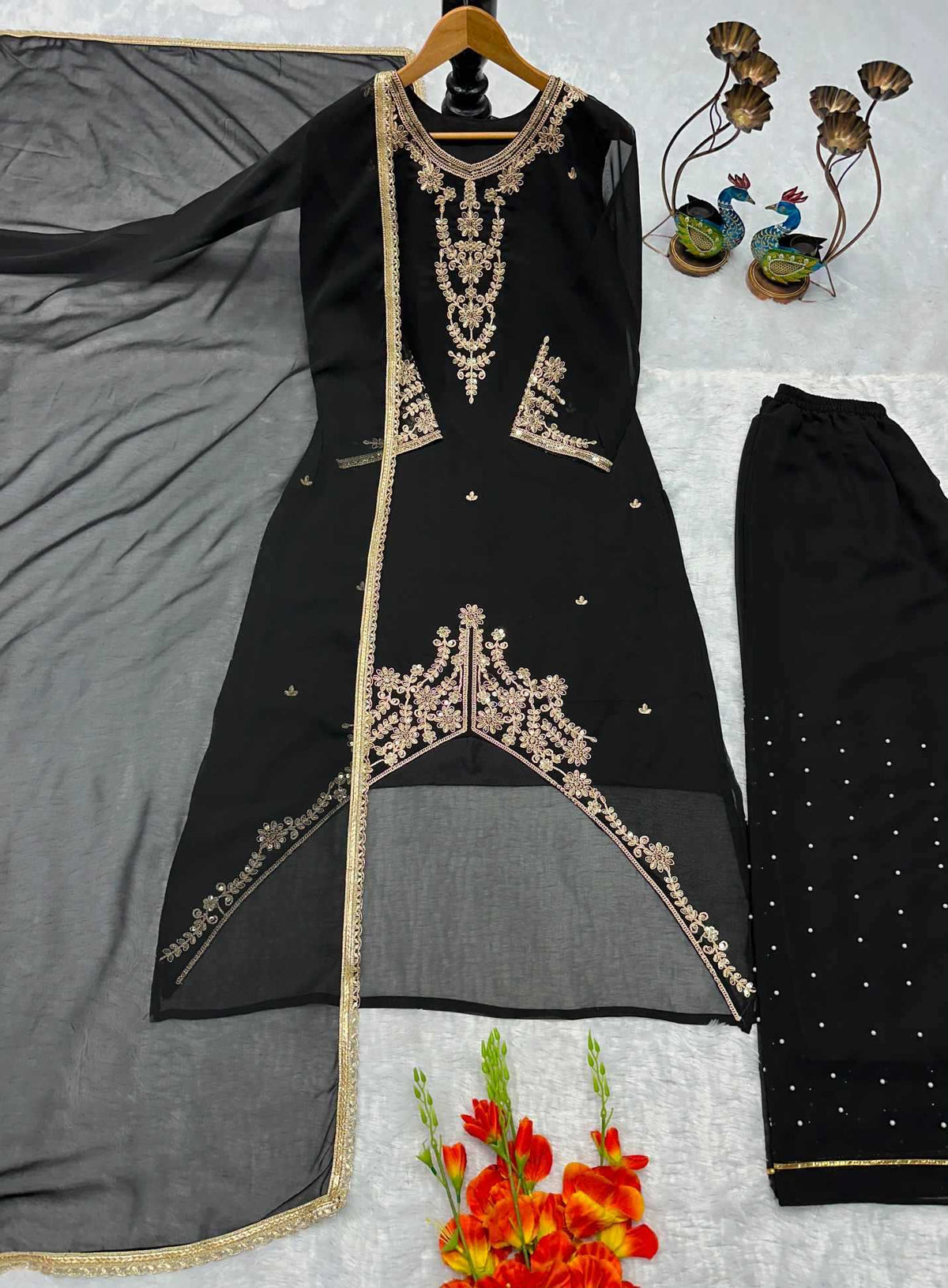 Faux Georgette Embroidery Suit