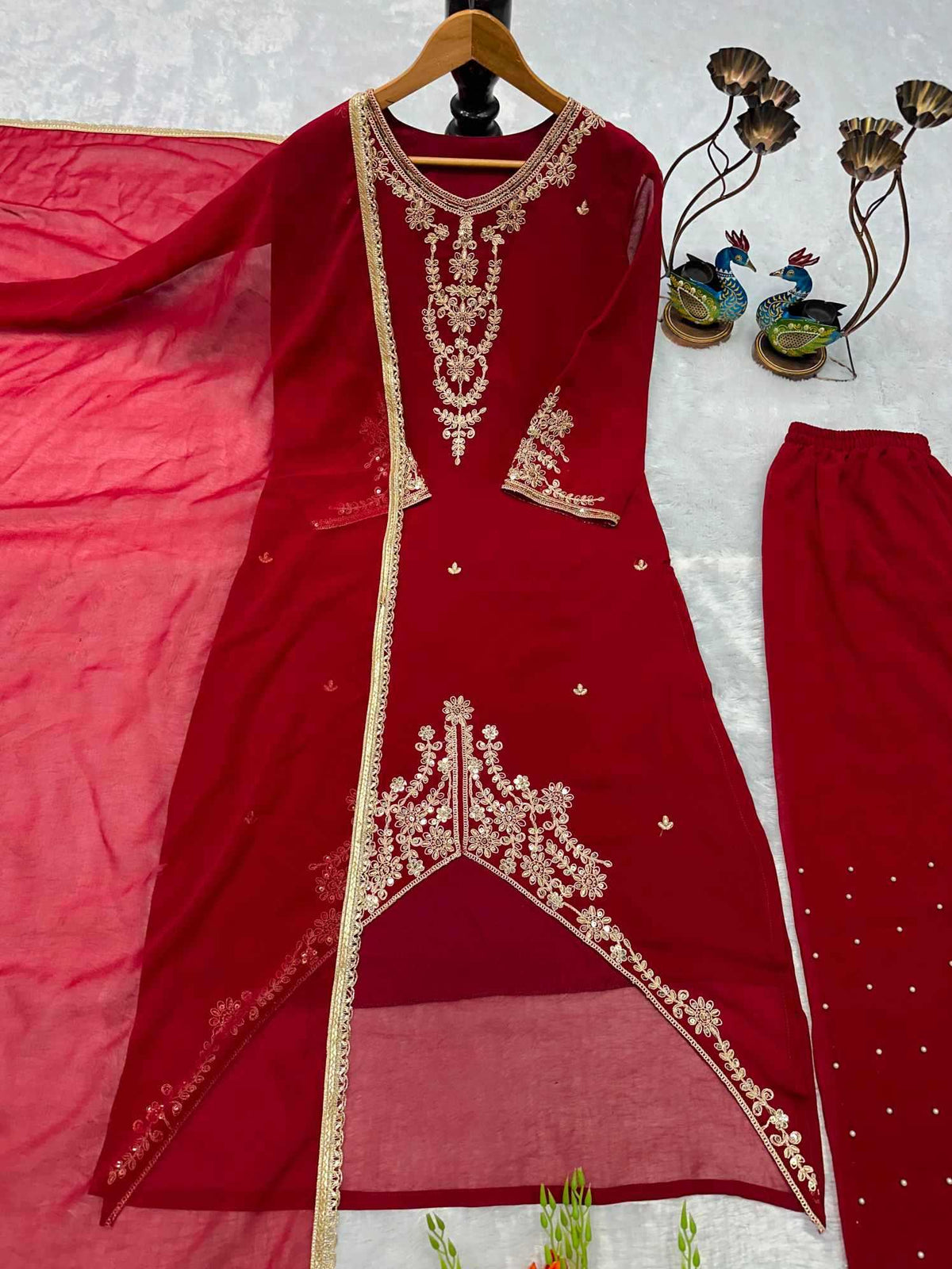 Faux Georgette Embroidery Suit