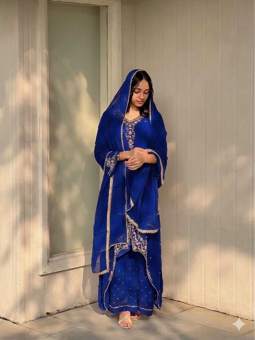 Faux Georgette Embroidery Suit