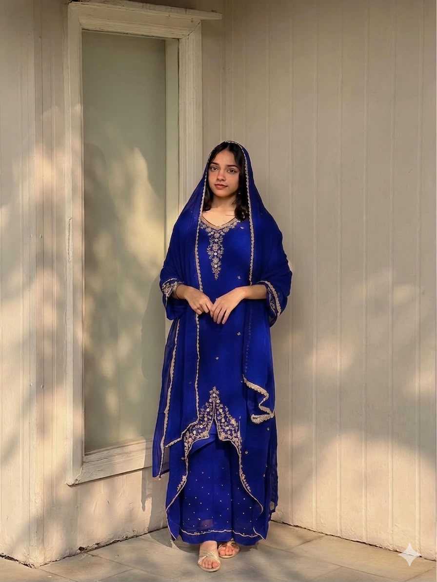 Faux Georgette Embroidery Suit