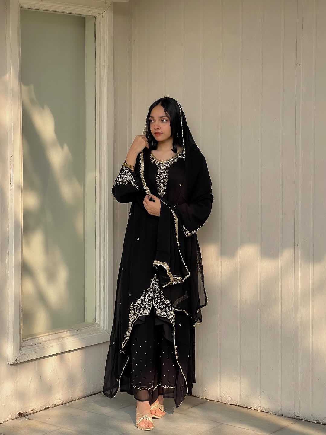 Faux Georgette Embroidery Suit