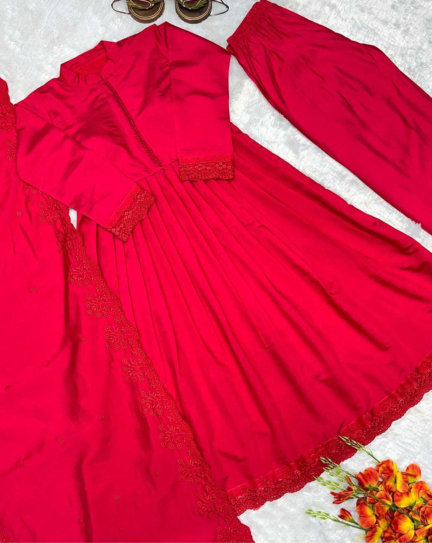 Heavy Roman Silk Embroidery Gown