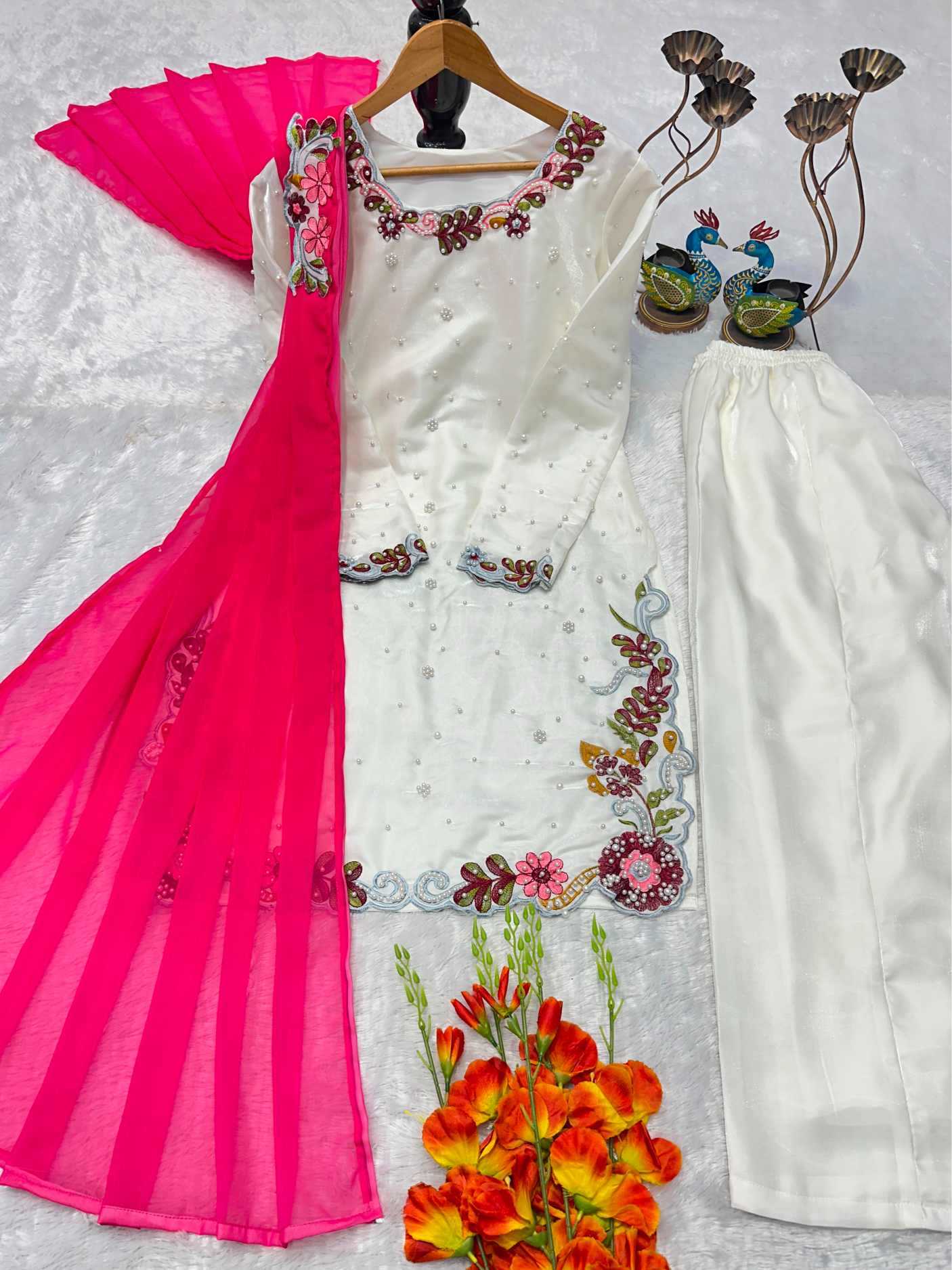 Heavy Roman Silk Embroidery Suit