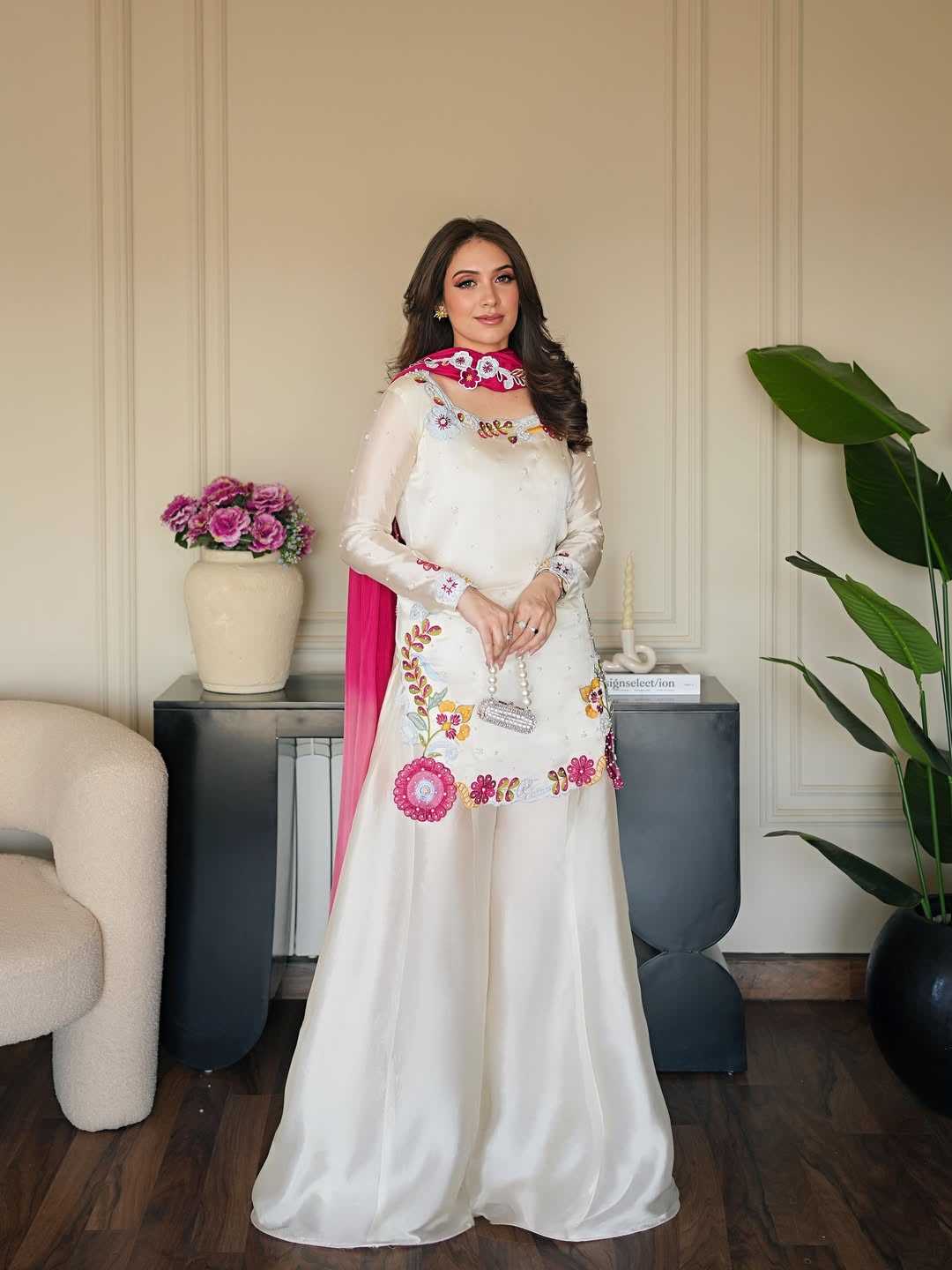 Heavy Roman Silk Embroidery Suit