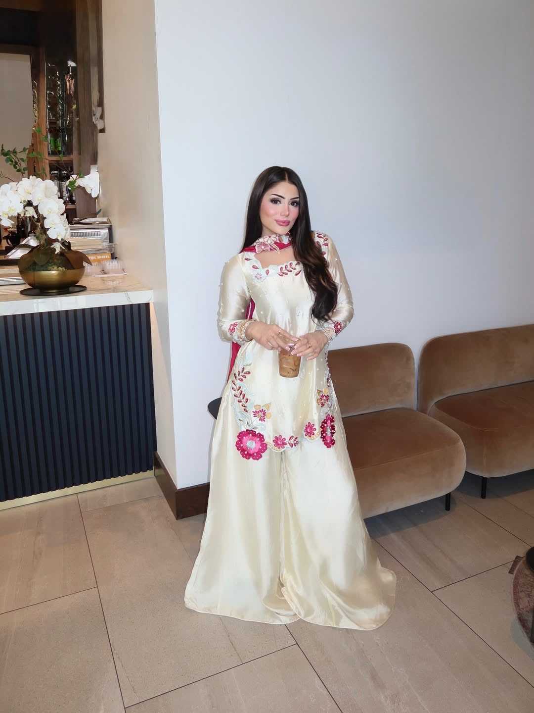 Heavy Roman Silk Embroidery Suit