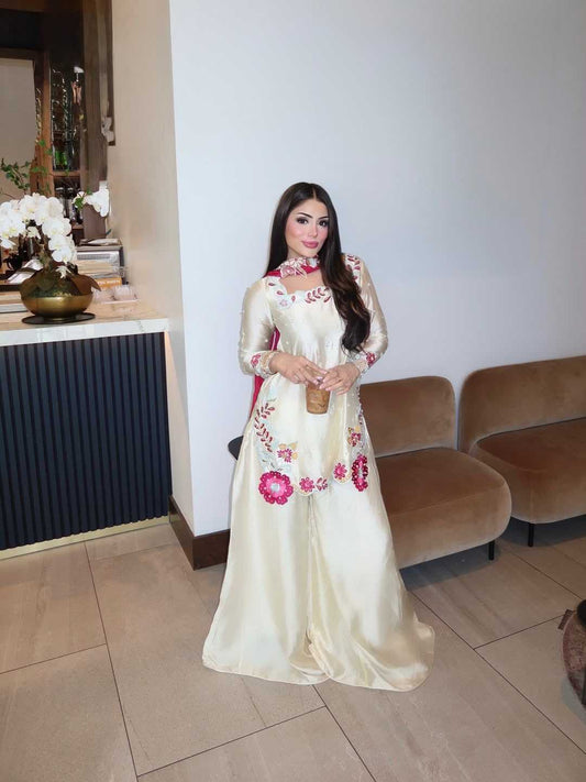 Heavy Roman Silk Embroidery Suit