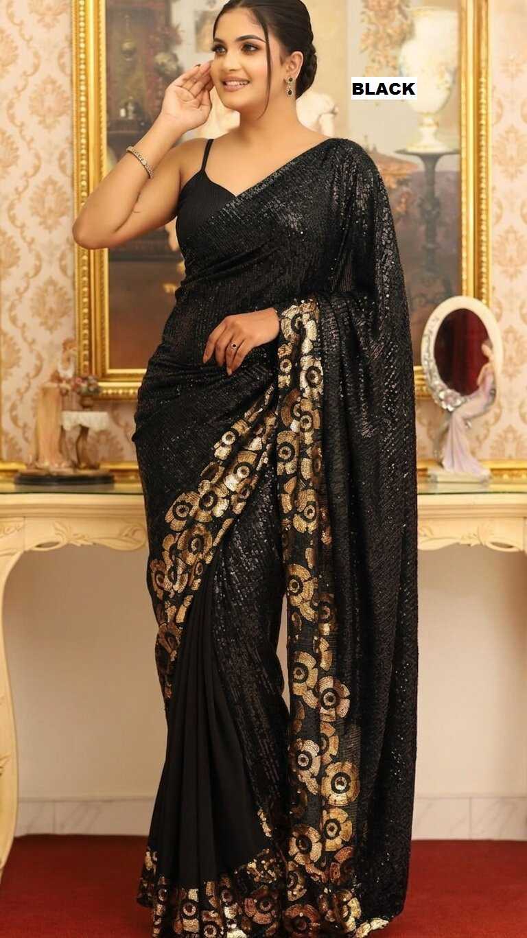 Georgette Saree in Maroon