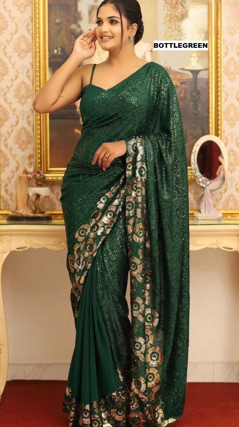 Georgette Saree in Maroon