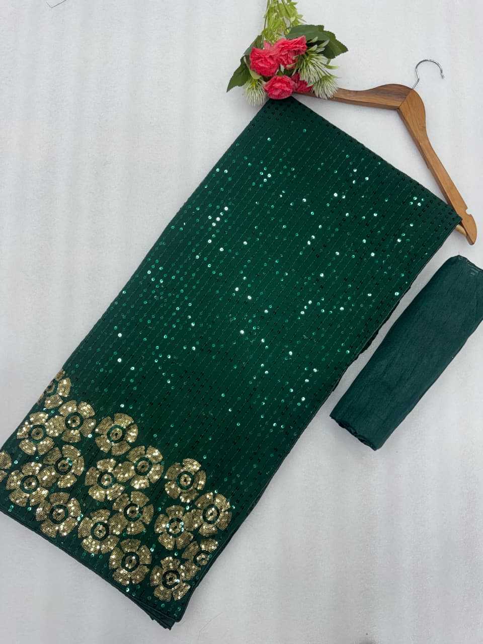 Georgette Saree in Maroon