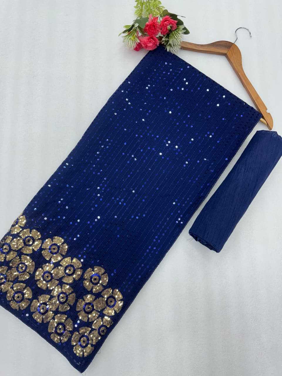 Georgette Saree in Maroon