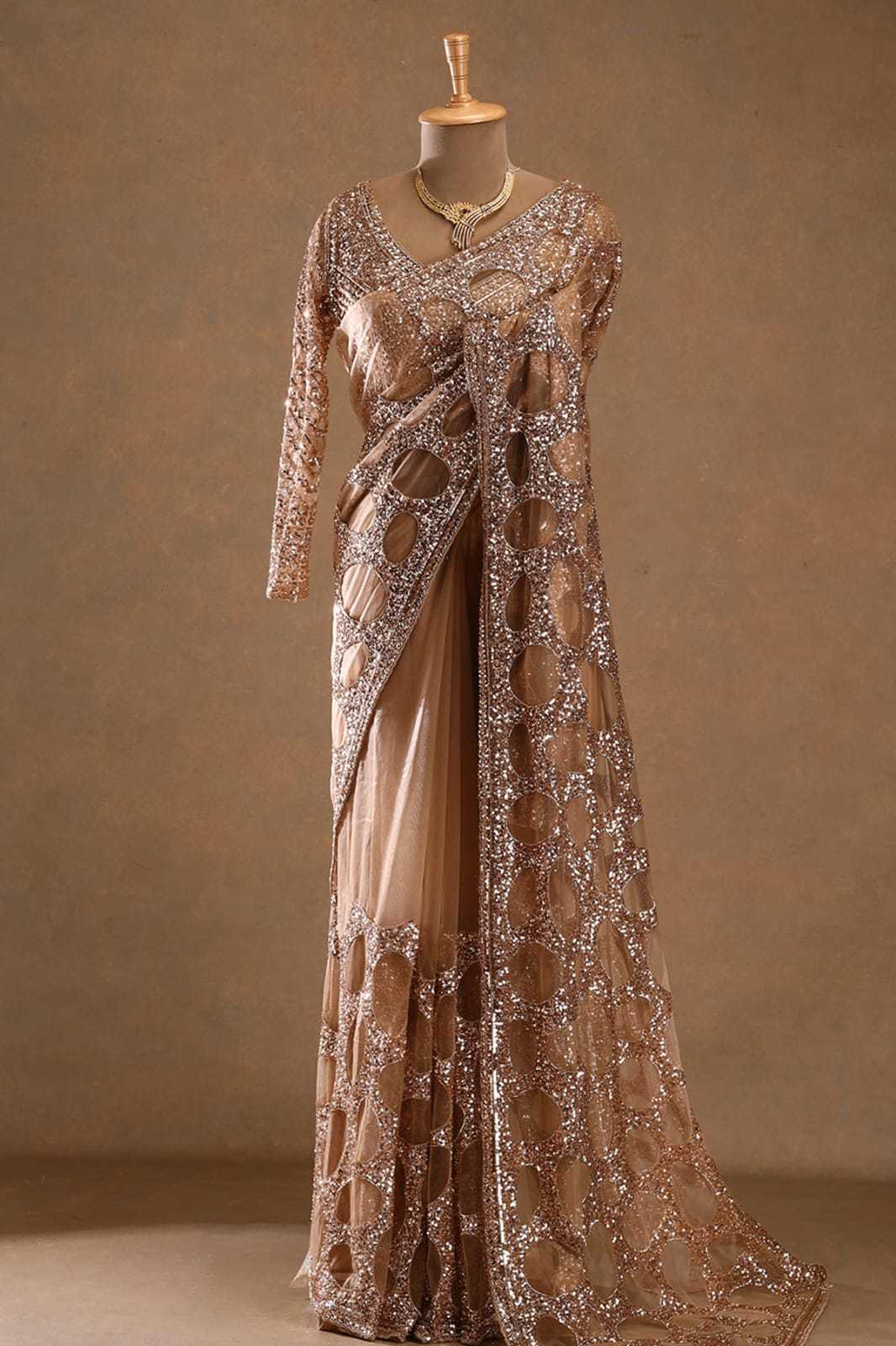Butterfly Net Sequence Saree