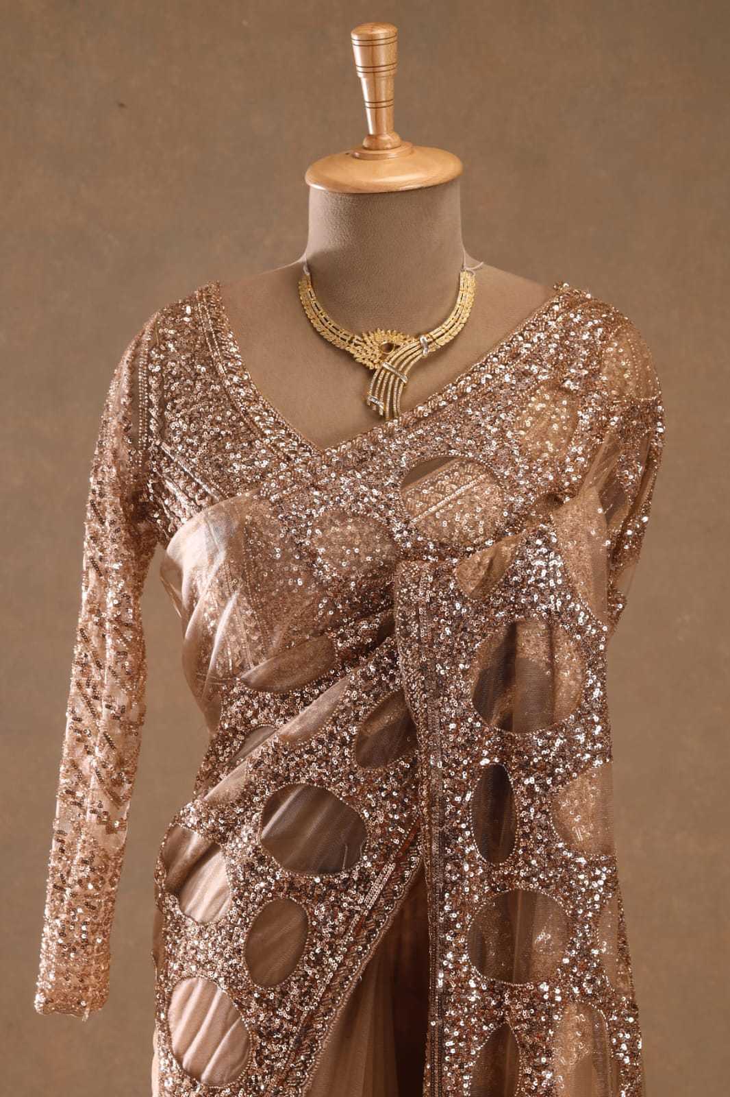 Butterfly Net Sequence Saree