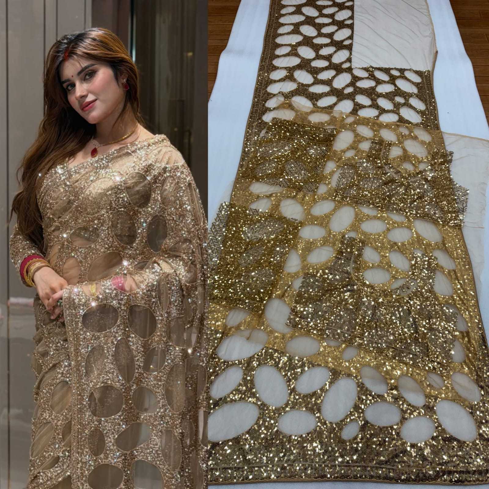 Butterfly Net Sequence Saree