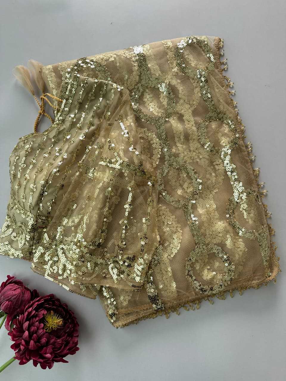 Butterfly Net Sequence Saree