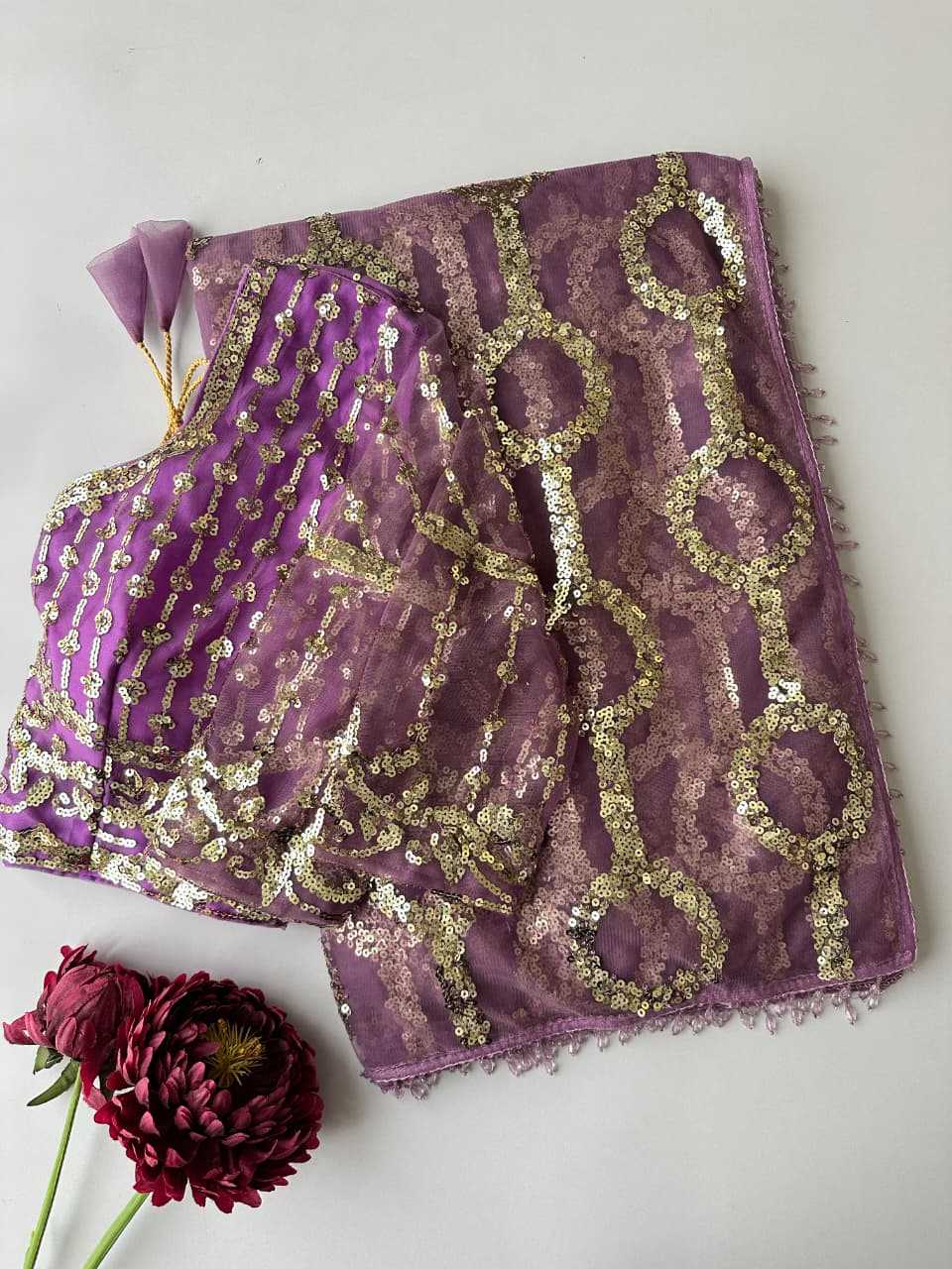 Butterfly Net Sequence Saree
