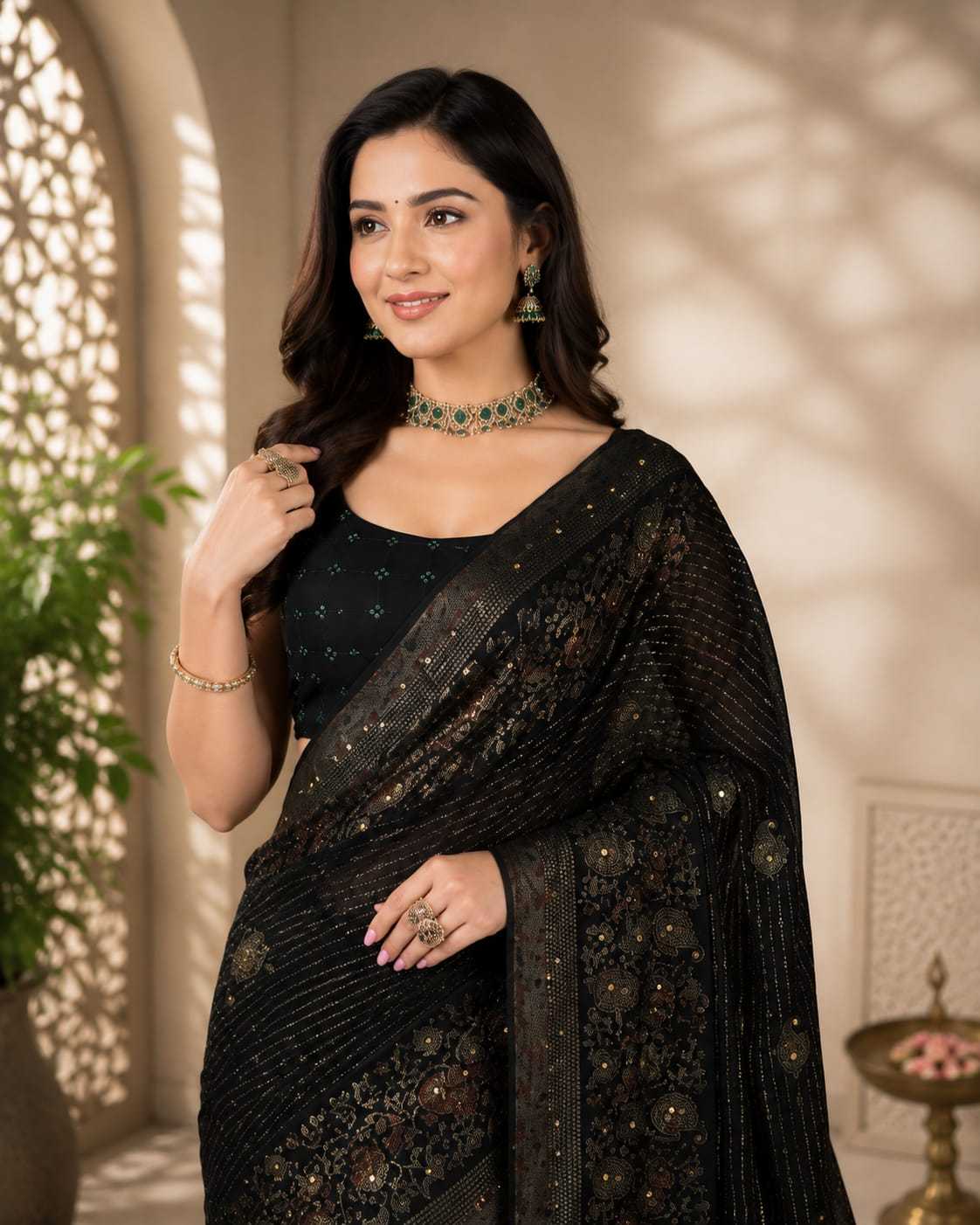 Georgette Designer Saree 3491