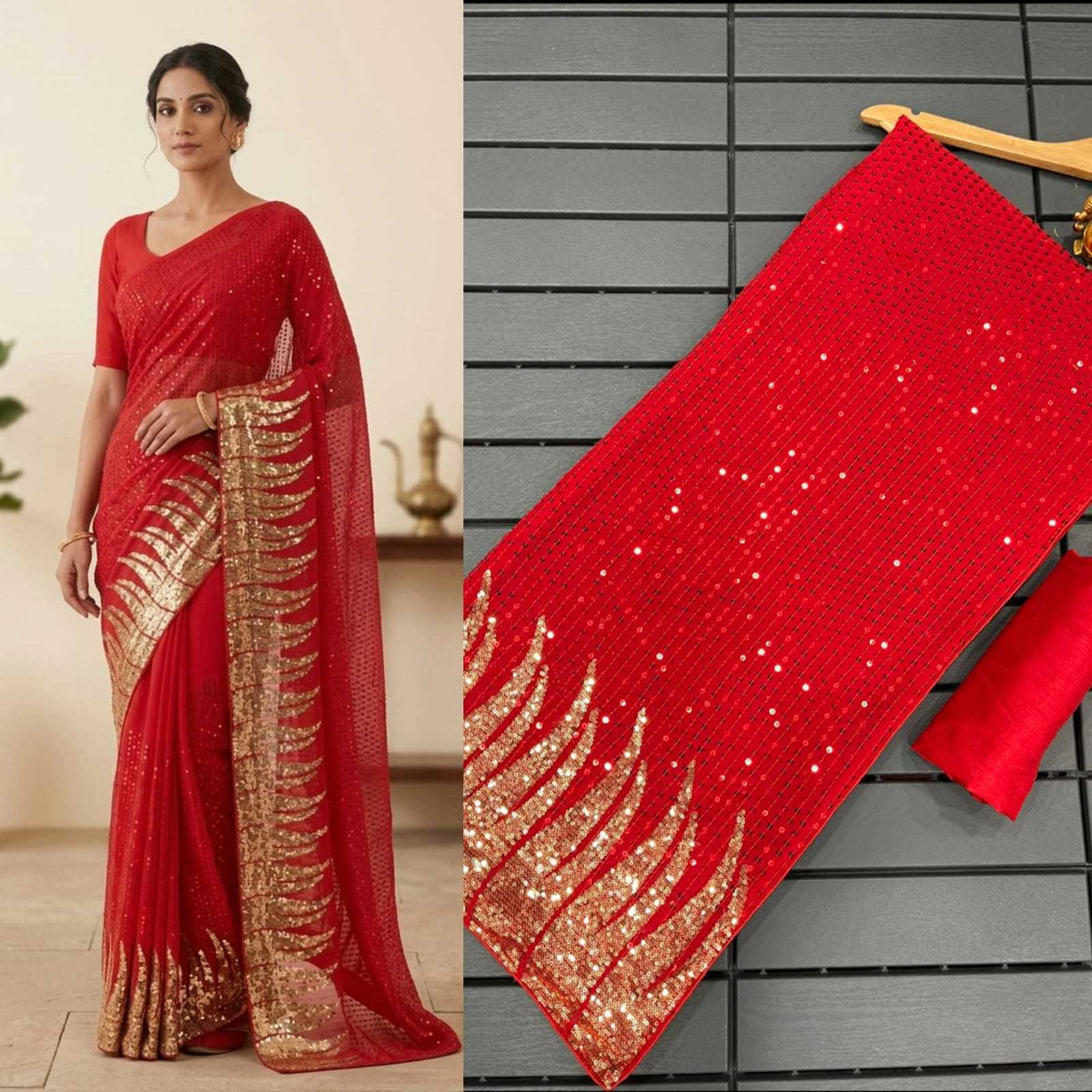 Karwachauth Special Faux Georgette Saree