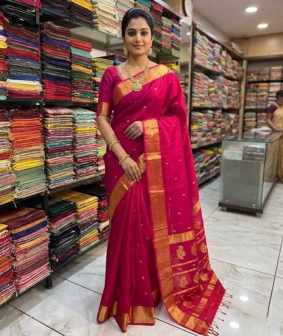 Butti Cotton Designer Saree