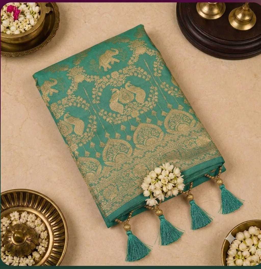 Peacock Russian Silk Designer Saree