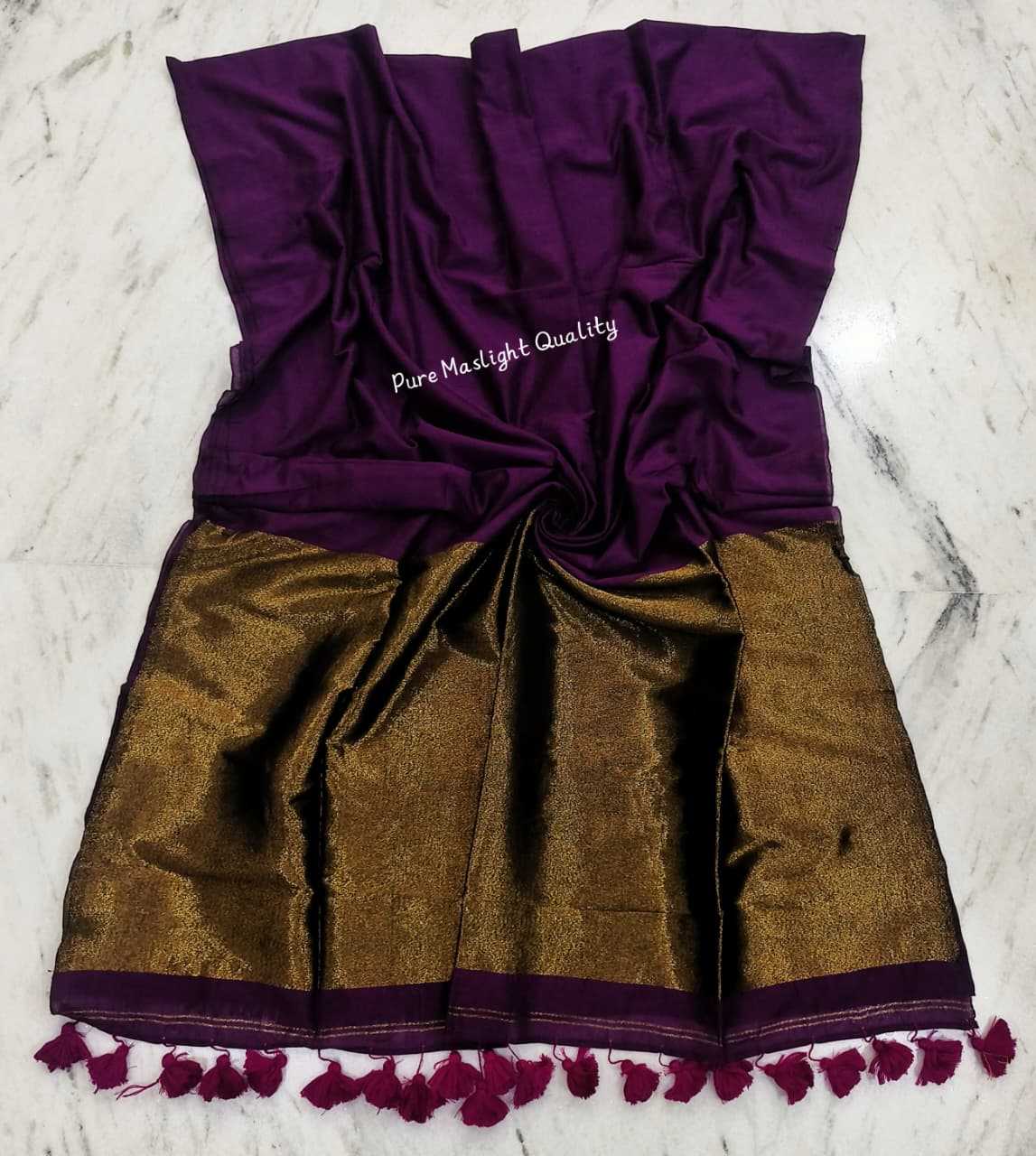 Solid Khadi Cotton Zari Border Saree