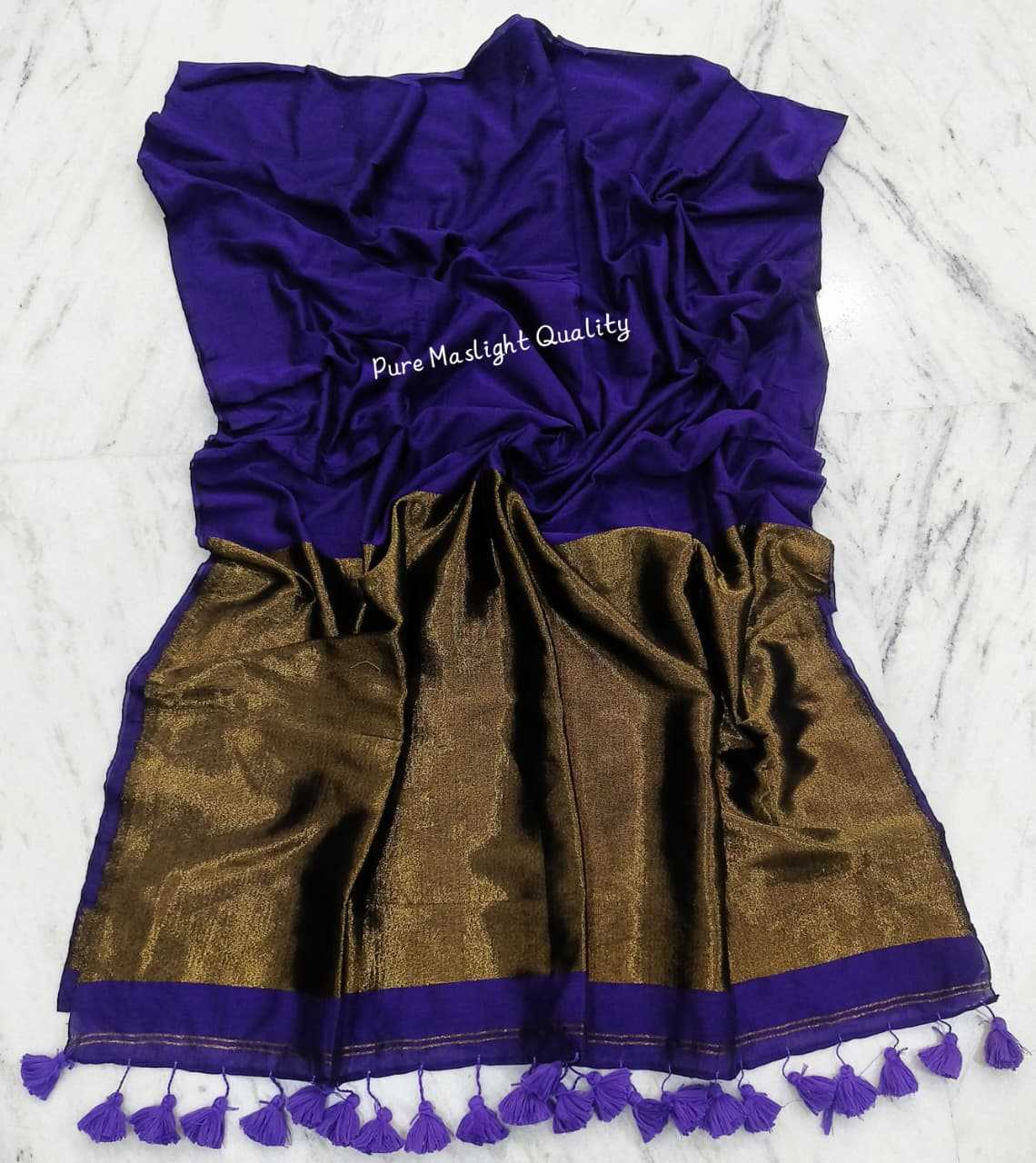 Solid Khadi Cotton Zari Border Saree