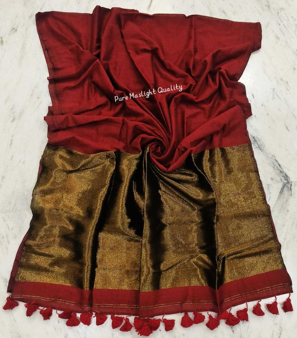Solid Khadi Cotton Zari Border Saree
