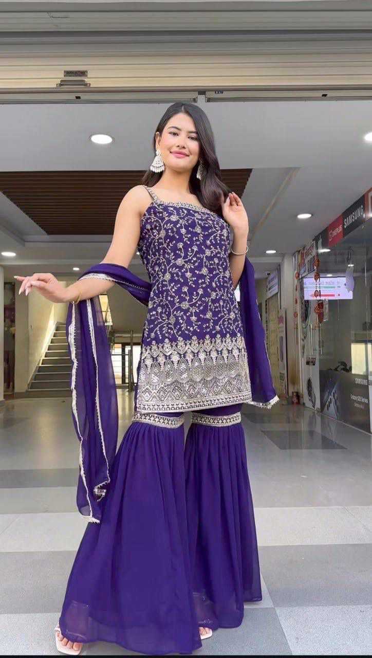 Faux Georgette Embroidery Suit