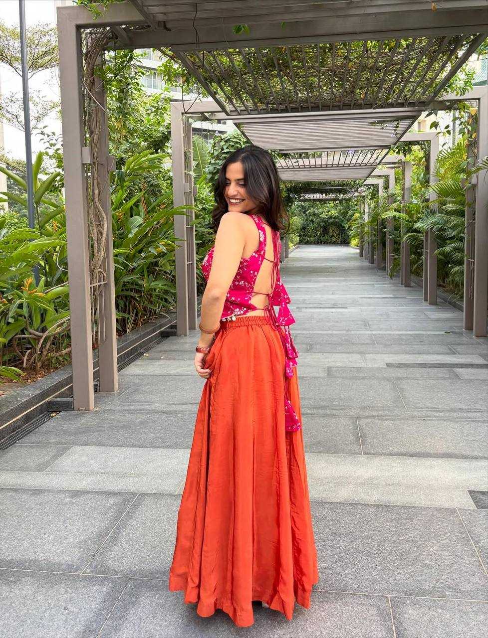 Chinon Silk Sharara Salwar Suit