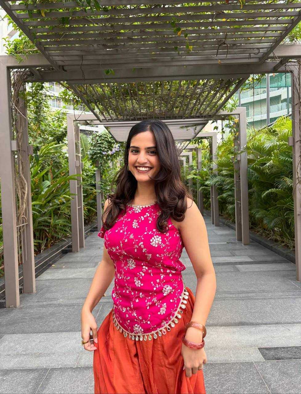 Chinon Silk Sharara Salwar Suit