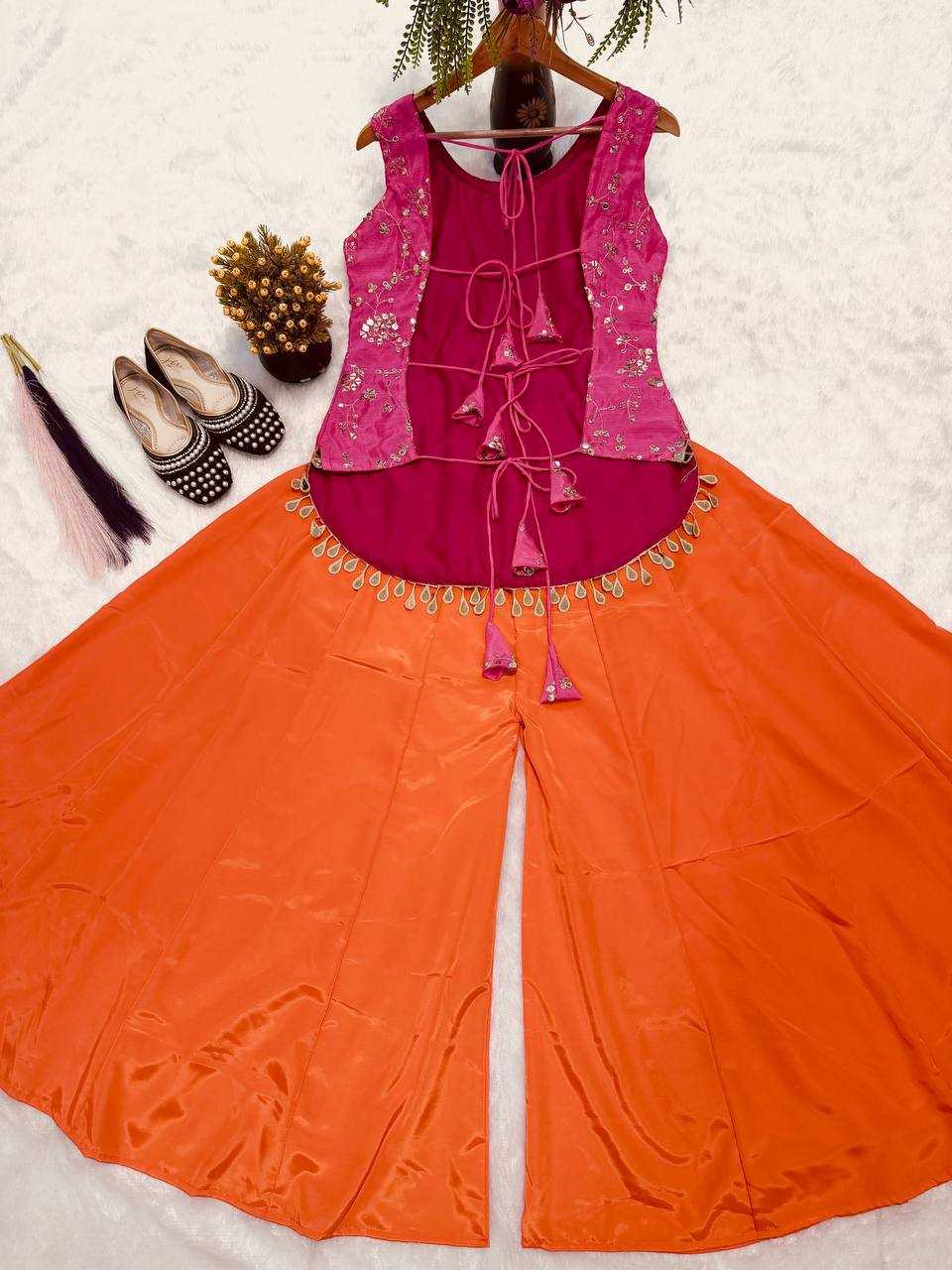 Chinon Silk Sharara Salwar Suit