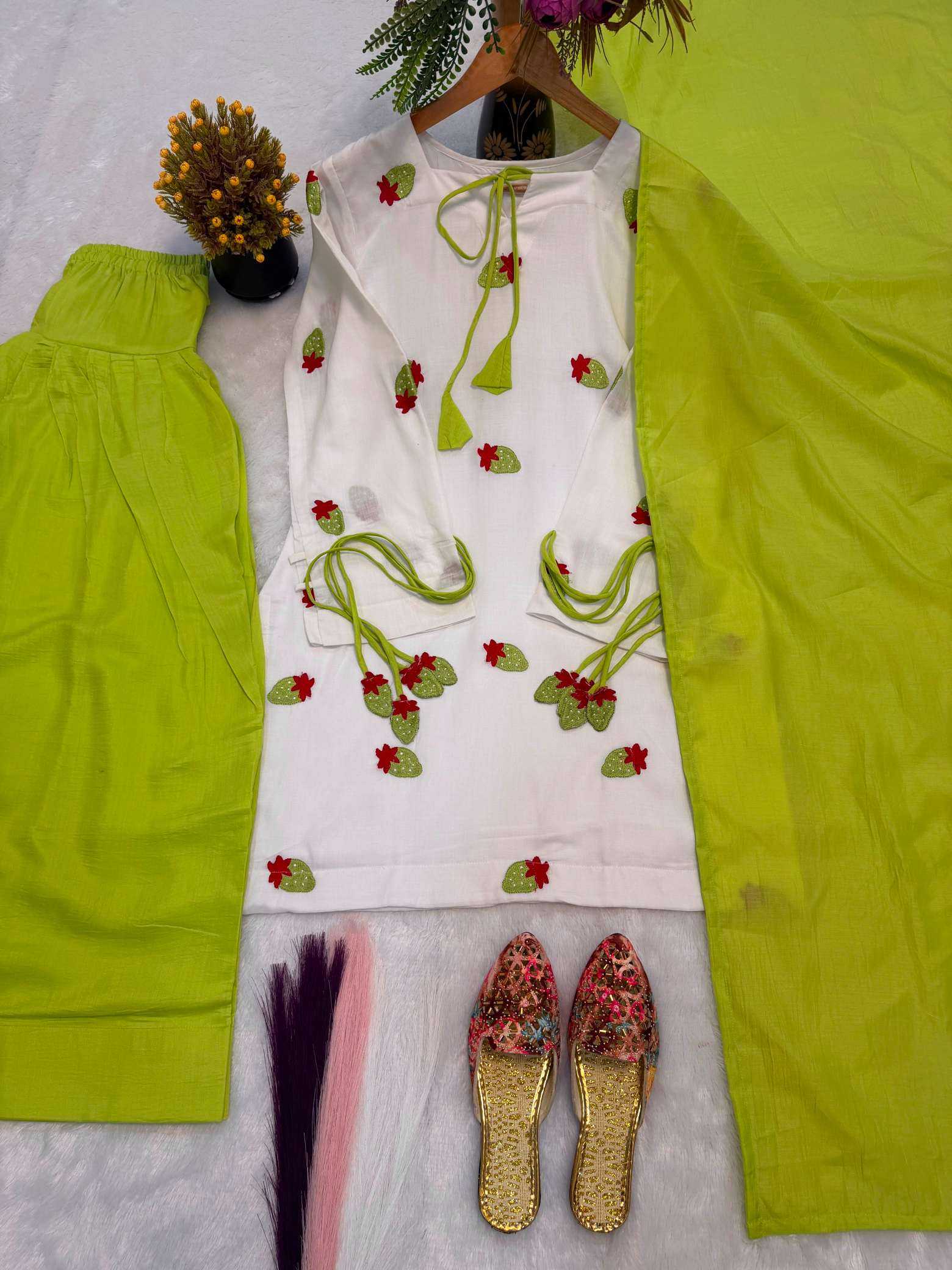Cotton Cambric Embroidery Suit