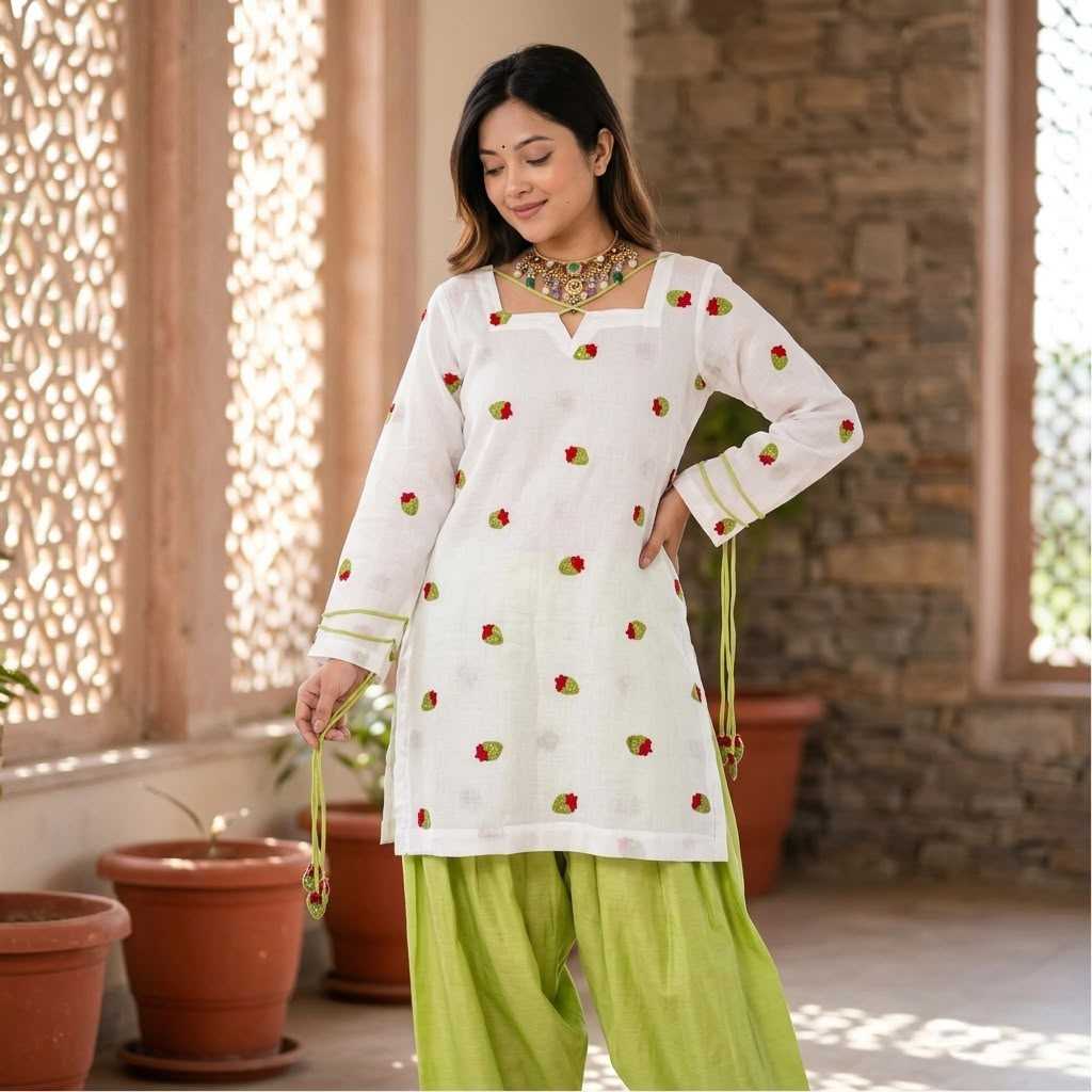 Cotton Cambric Embroidery Suit