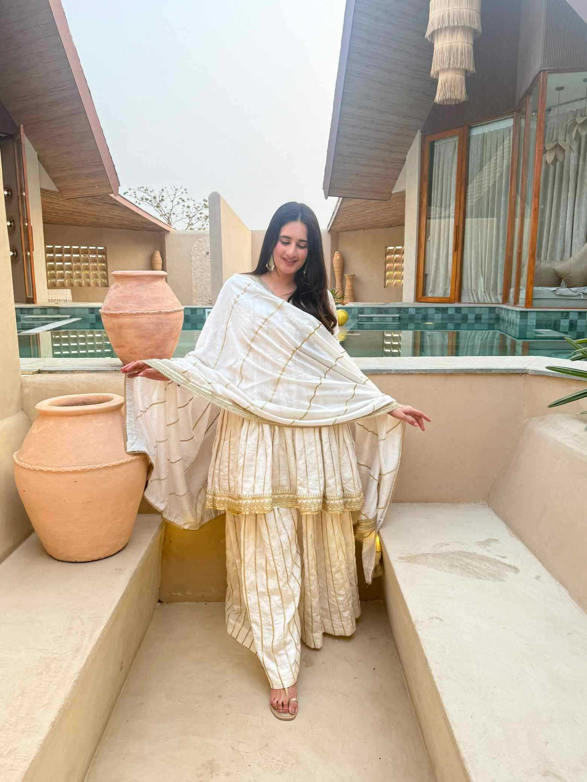 Cotton Sharara Salwar Suit