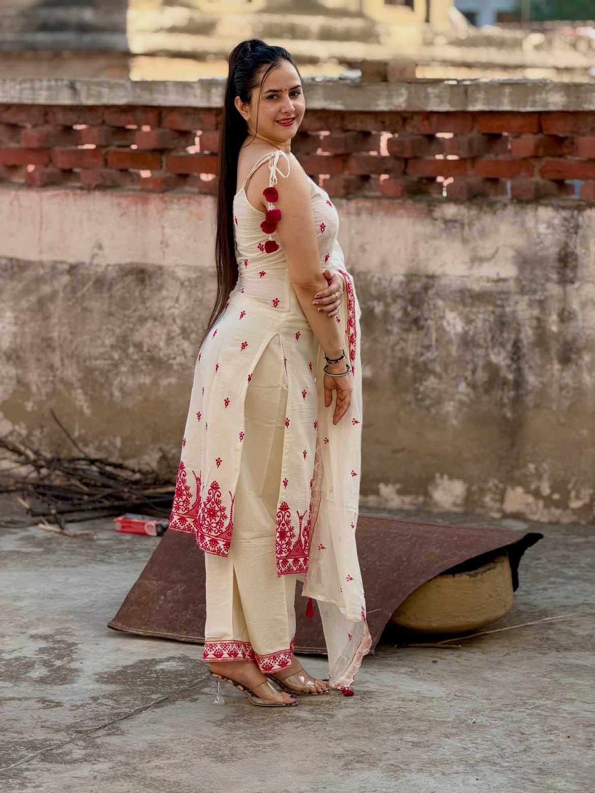Soft Cotton Silk Embroidery Suit