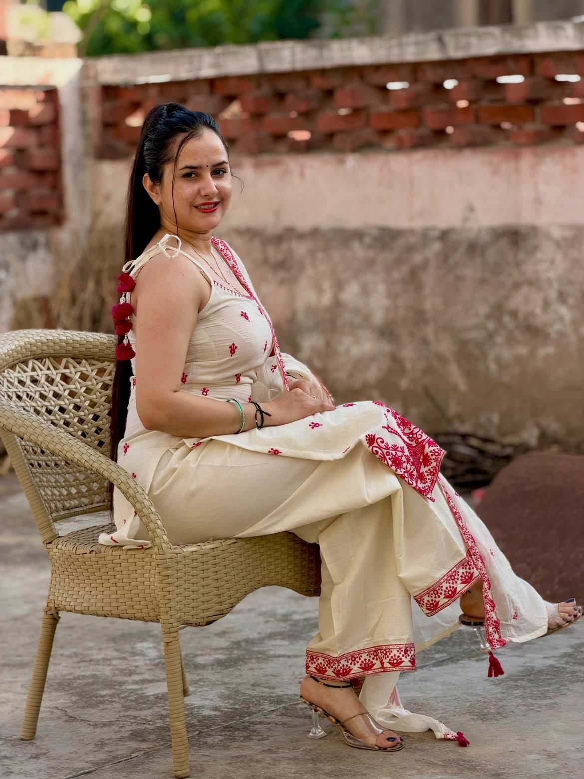 Soft Cotton Silk Embroidery Suit