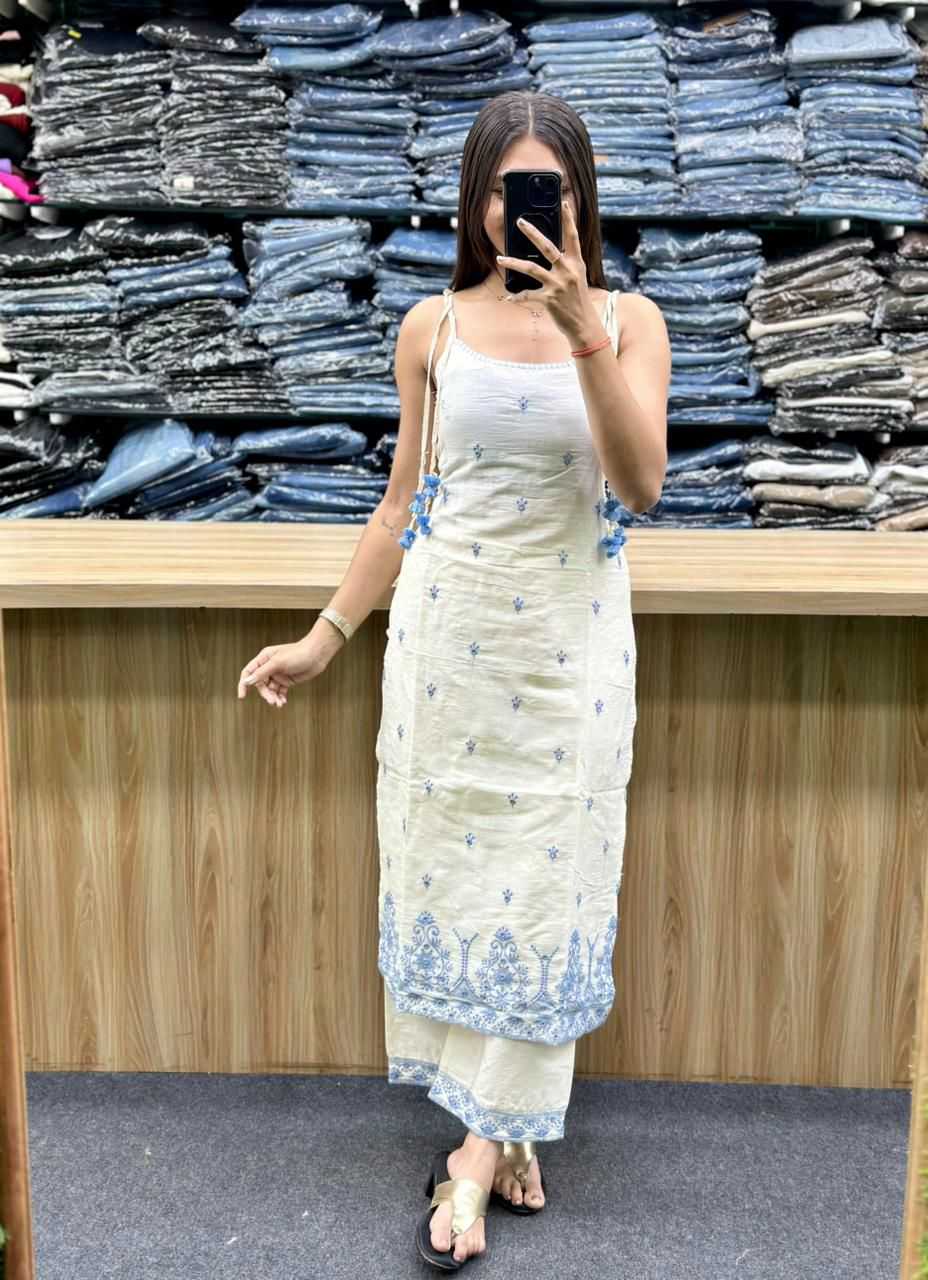 Soft Cotton Silk Embroidery Suit