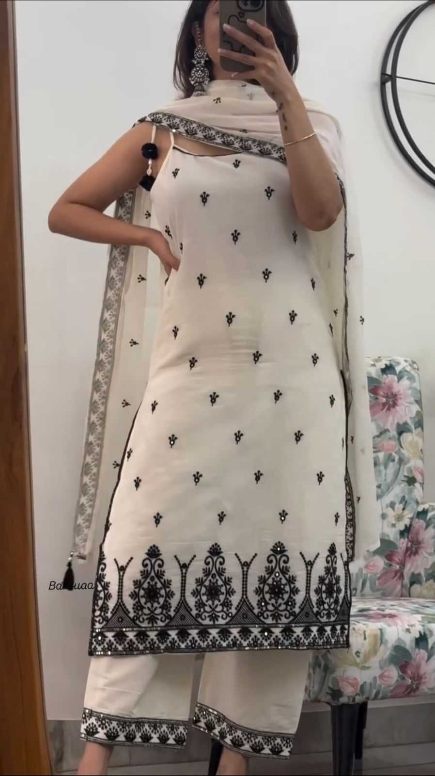 Soft Cotton Silk Embroidery Suit