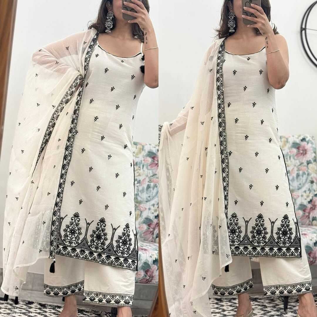 Soft Cotton Silk Embroidery Suit