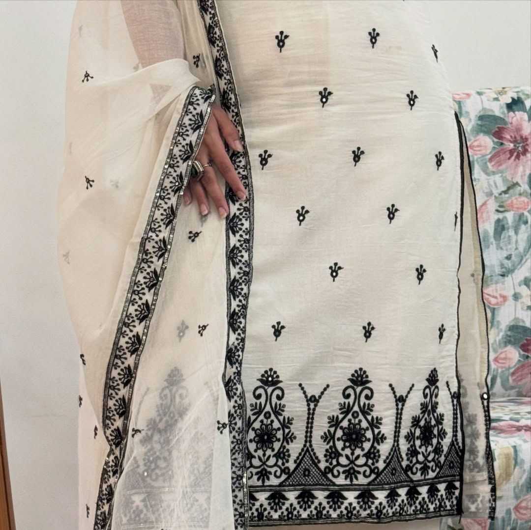 Soft Cotton Silk Embroidery Suit