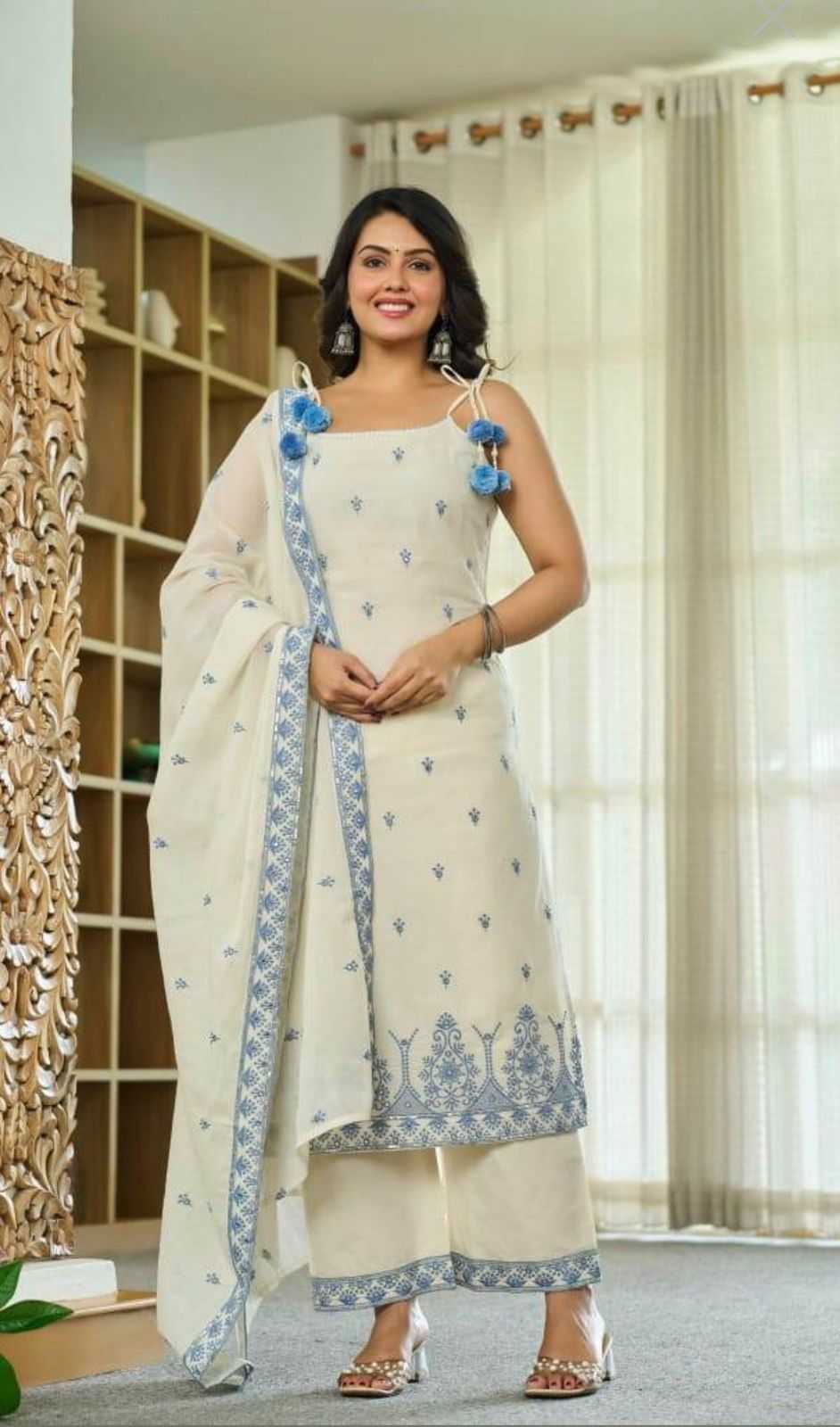 Soft Cotton Silk Embroidery Suit