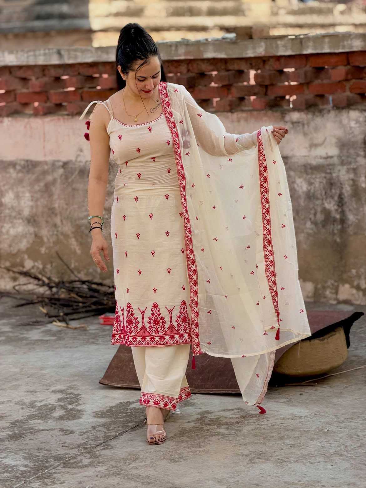 Soft Cotton Silk Embroidery Suit